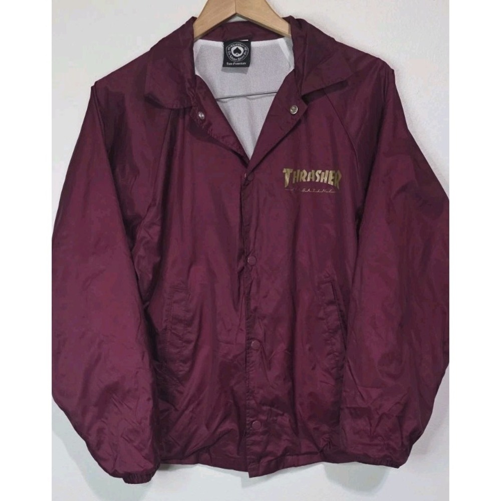 Thrasher Pentagram Coach Snap‎ Unisex S Jacket Y2K Windbreaker Skate Grunge EUC